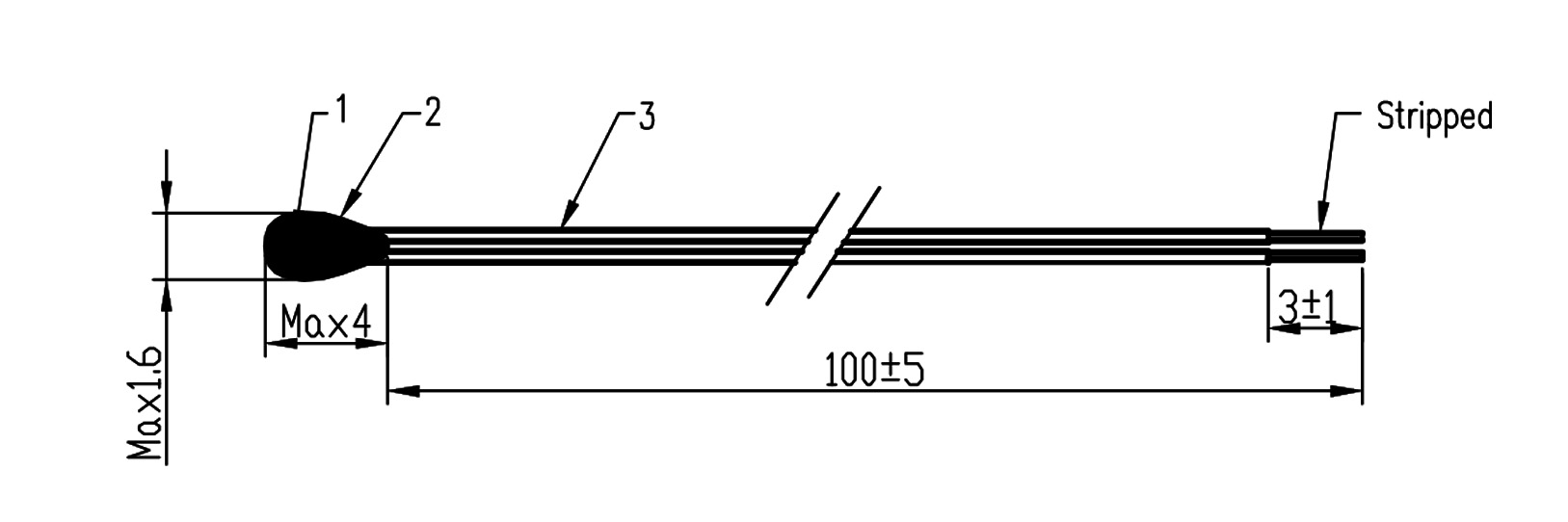 10k ohm, 3435k NTC thermistor