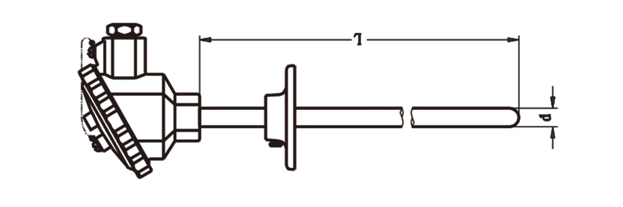 waterproof thermocouple with flange